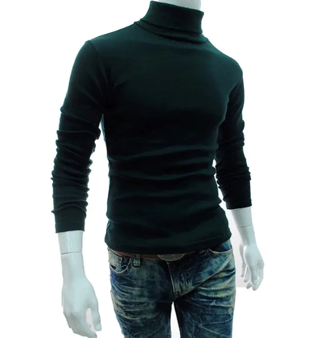 Men's Turtleneck Knit Pullover Long Sleeve Sweater