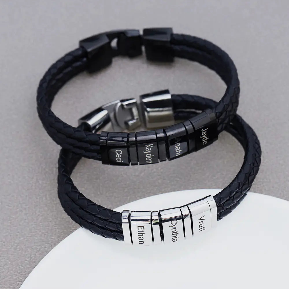 DIY Leather Braided Bracelet with Stainless Steel Clasp