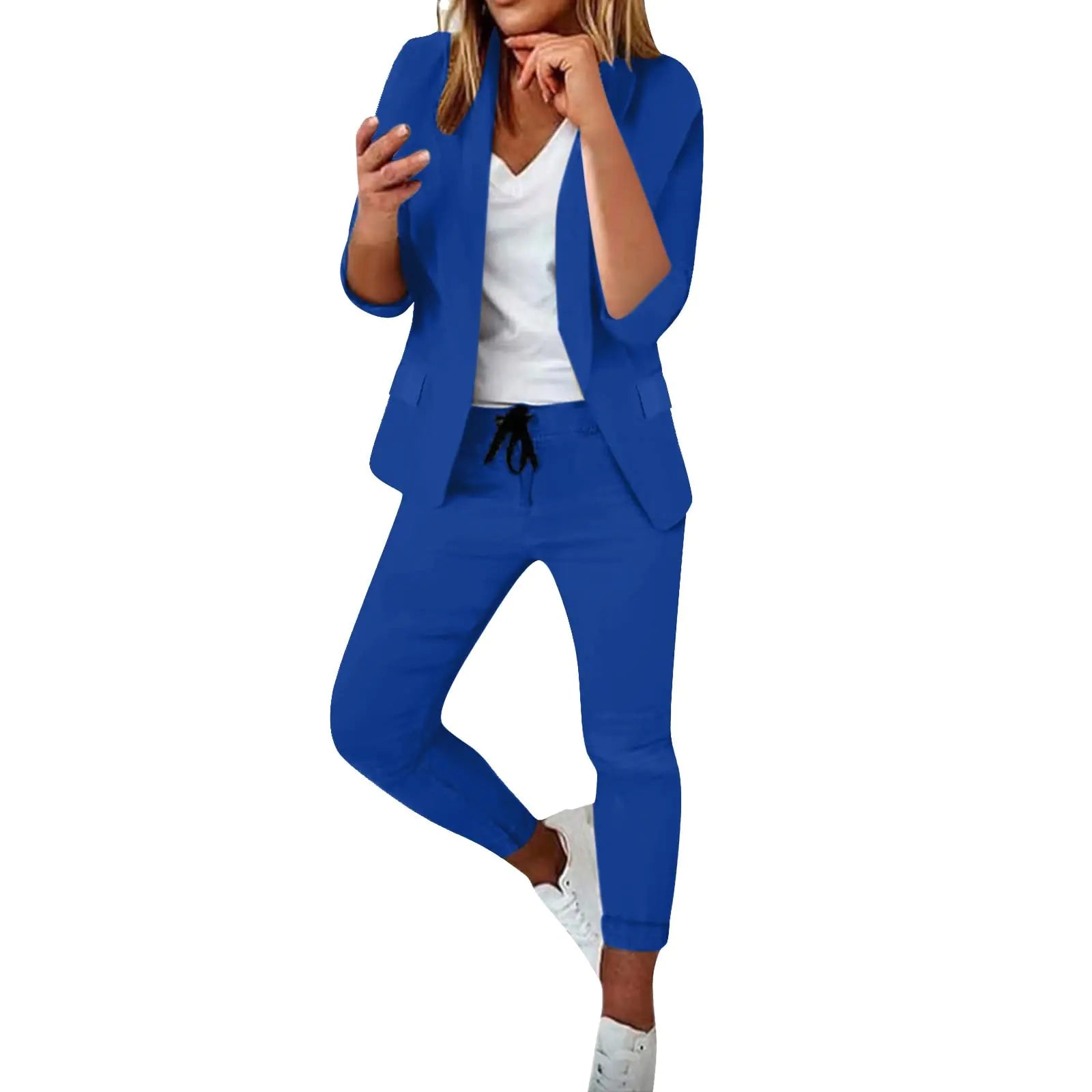 Luhylyana Business Casual Outfits for Women Plus Size Pants Suit Dressy Womens 2 Piece Formal Work Wear Office Dress Blazer