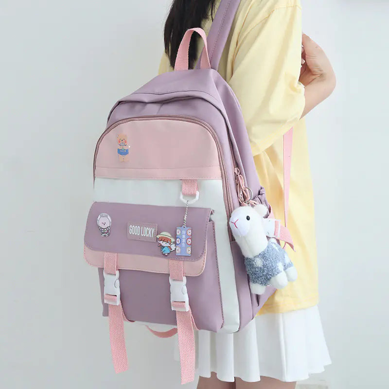 Lightweight Large Capacity Backpack for High School Girls