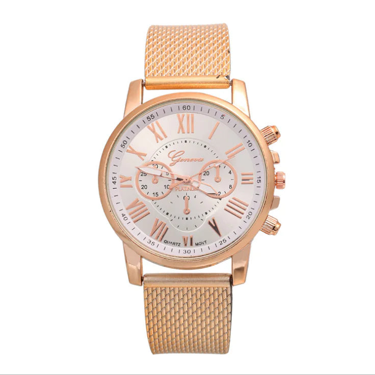 Multicolor PVC Bracelet Quartz Watch with Roman Numerals