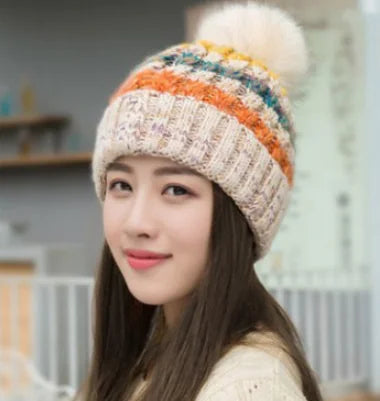 Colorful Knitted Women's Winter Beanie Hat