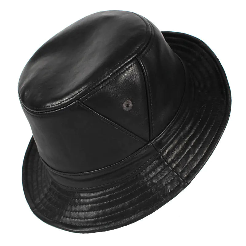Genuine Leather Outdoor Hat for Men and Seniors