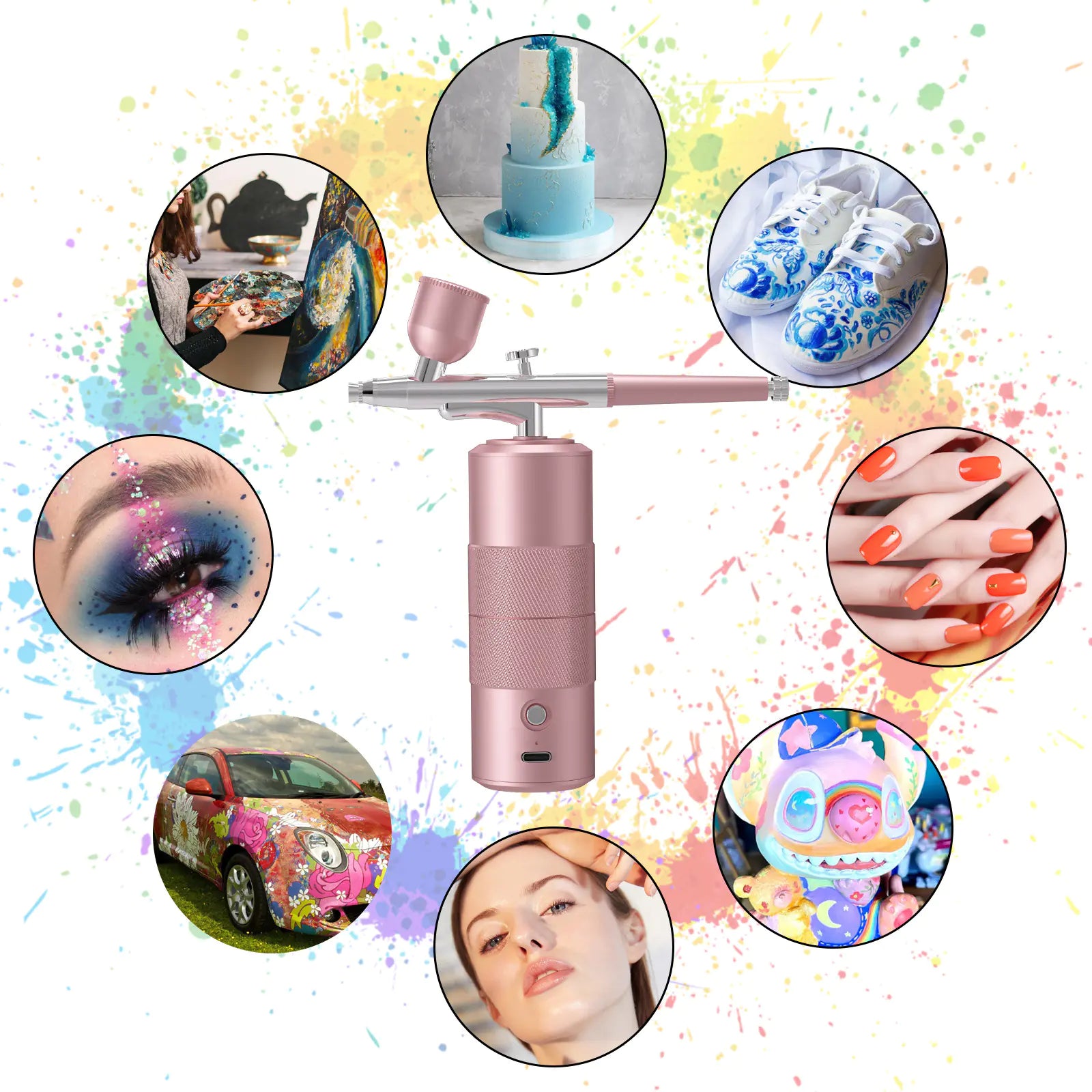Handheld High-Pressure Oxygen Spray Facial Device