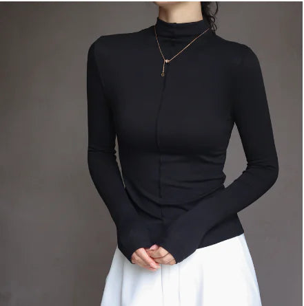 Amii Women's Turtleneck Knit Sweater - Long Sleeve Top