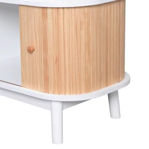 Rattan TV Stand For TVs Up To 75'', Modern Farmhouse Media Console, Entertainment Center With Solid Wood Legs, TV Cabinet For Living Room,Home Theatre