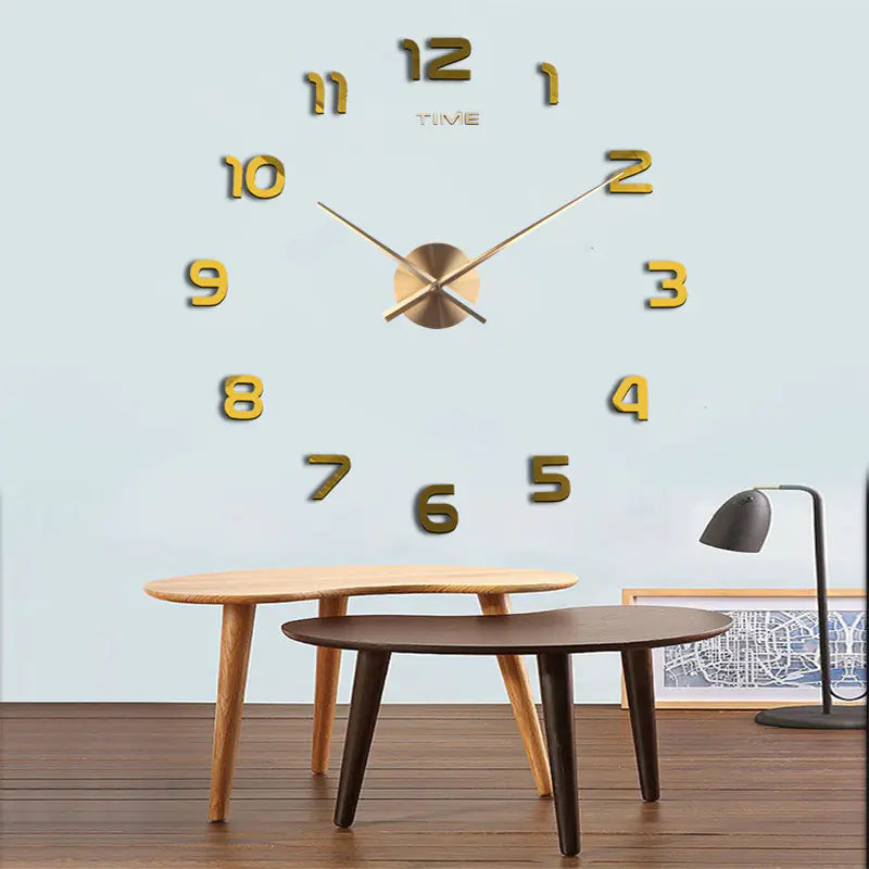 Creative Large DIY Acrylic Mirror Wall Clock (Nordic Style)