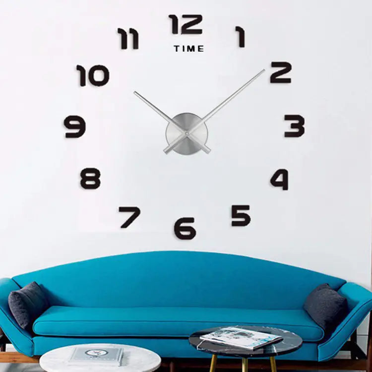 Creative Large DIY Acrylic Mirror Wall Clock (Nordic Style)