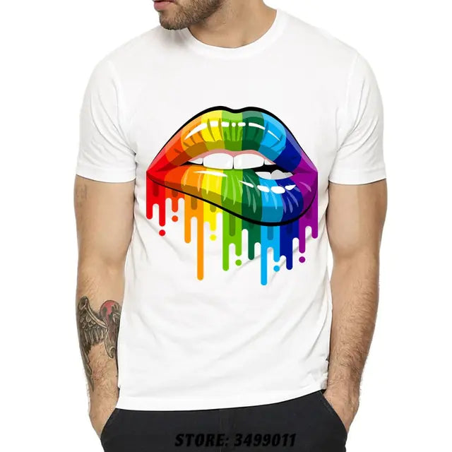 Premium Cotton LGBT Rainbow Graphic T-Shirt for Adults
