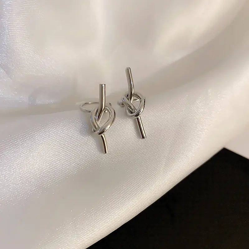 Silver Needle French Baroque Pearl Flower Tassel Earrings