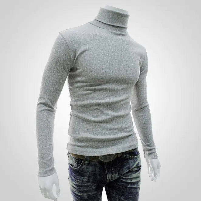 Men's Turtleneck Knit Pullover Long Sleeve Sweater