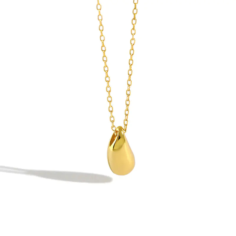 Korean S925 Silver Necklace with Minimalist Drop Pendant