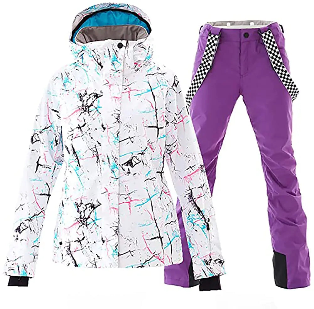 decathee Womens Waterproof Ski Jacket Snowboard Mountain Jackets Pants Windproof Winter Warm Snow Coat Windbreaker