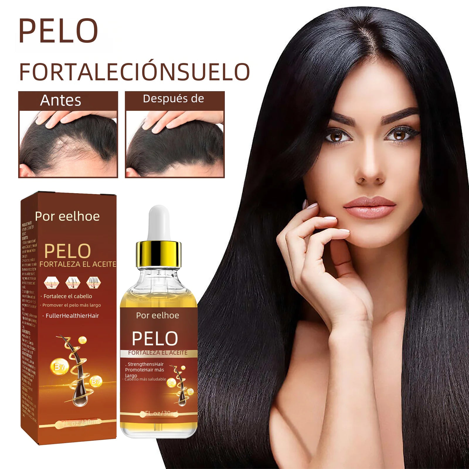 EELHOE Castor Oil Hair Serum for Thickening and Repair