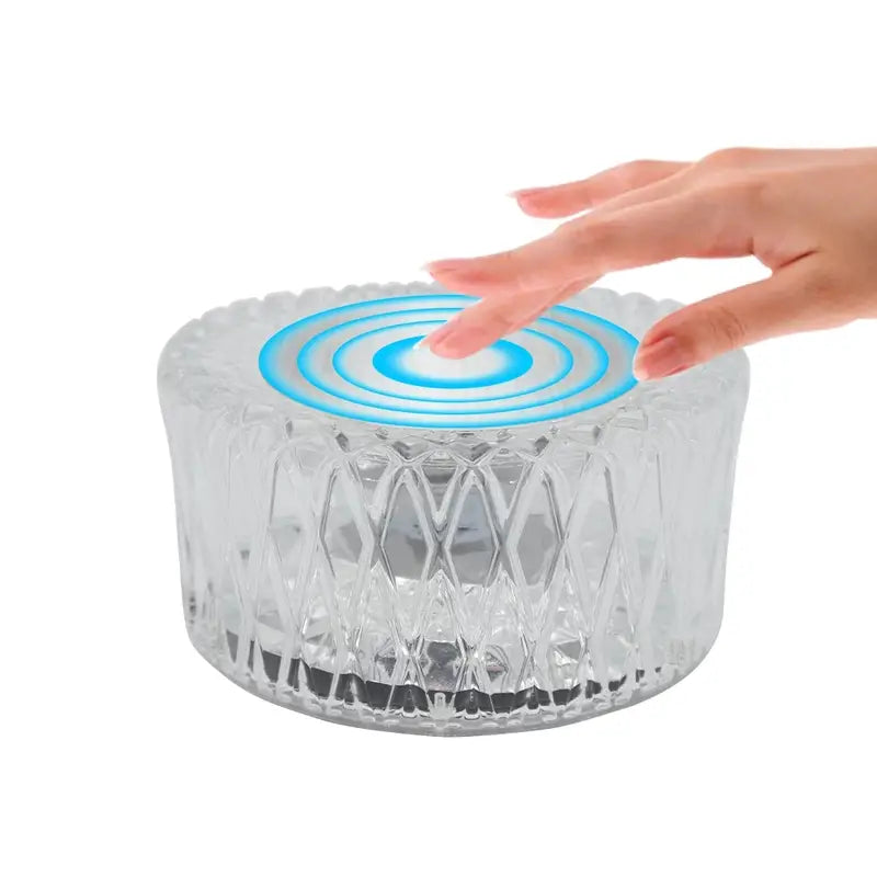 16-Color LED Crystal Table Lamp with Remote & Touch