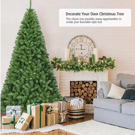 1 Pc 6 7.59 Feet Premium Artificial Hinged PVC Christmas Tree With Metal Stand Eye-catching Design Unlit Tree