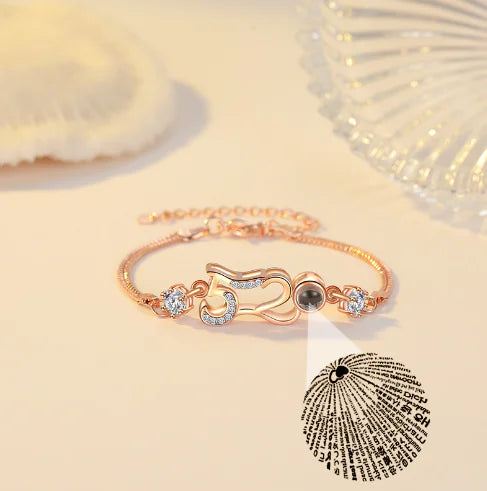 100 Languages "I Love You" Projection Bracelet Charm