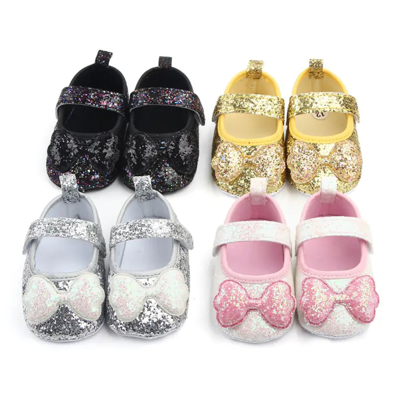 Shiny Baby Princess Shoes with Soft Non-Slip Sole