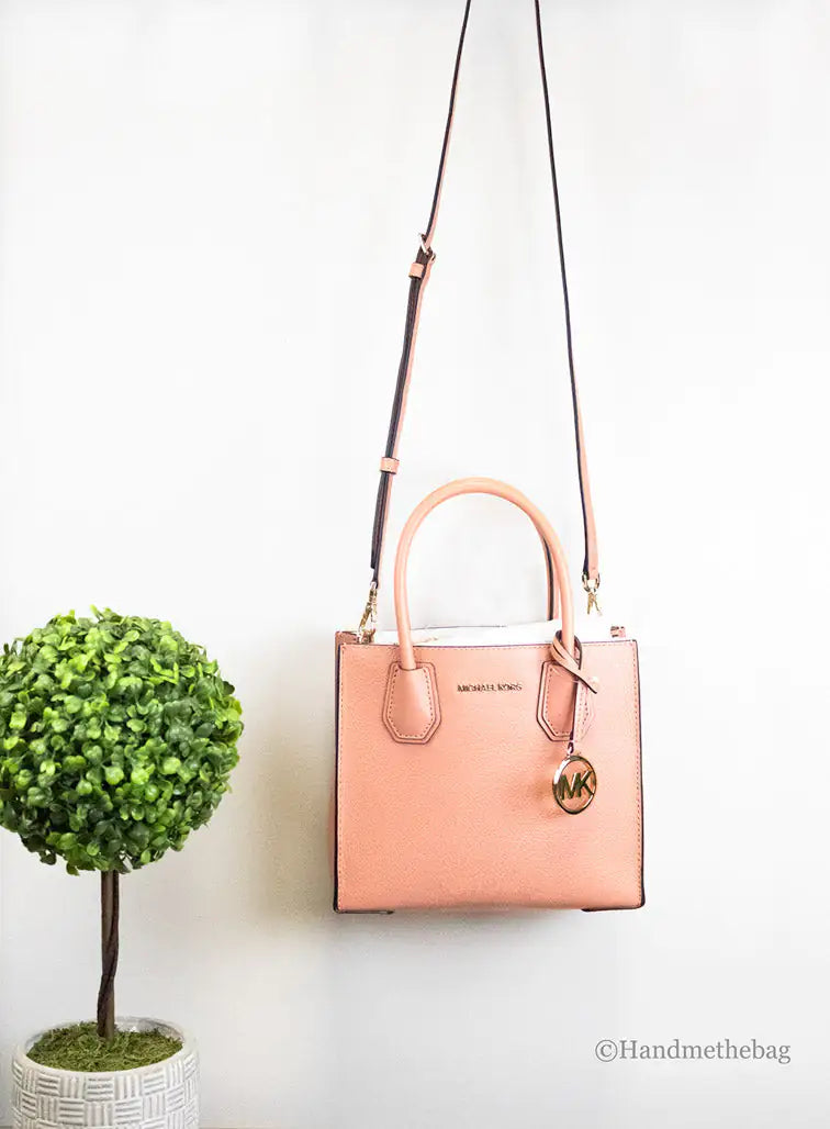 Michael Kors Mercer Medium Sherbet Leather Messenger Crossbody Bag