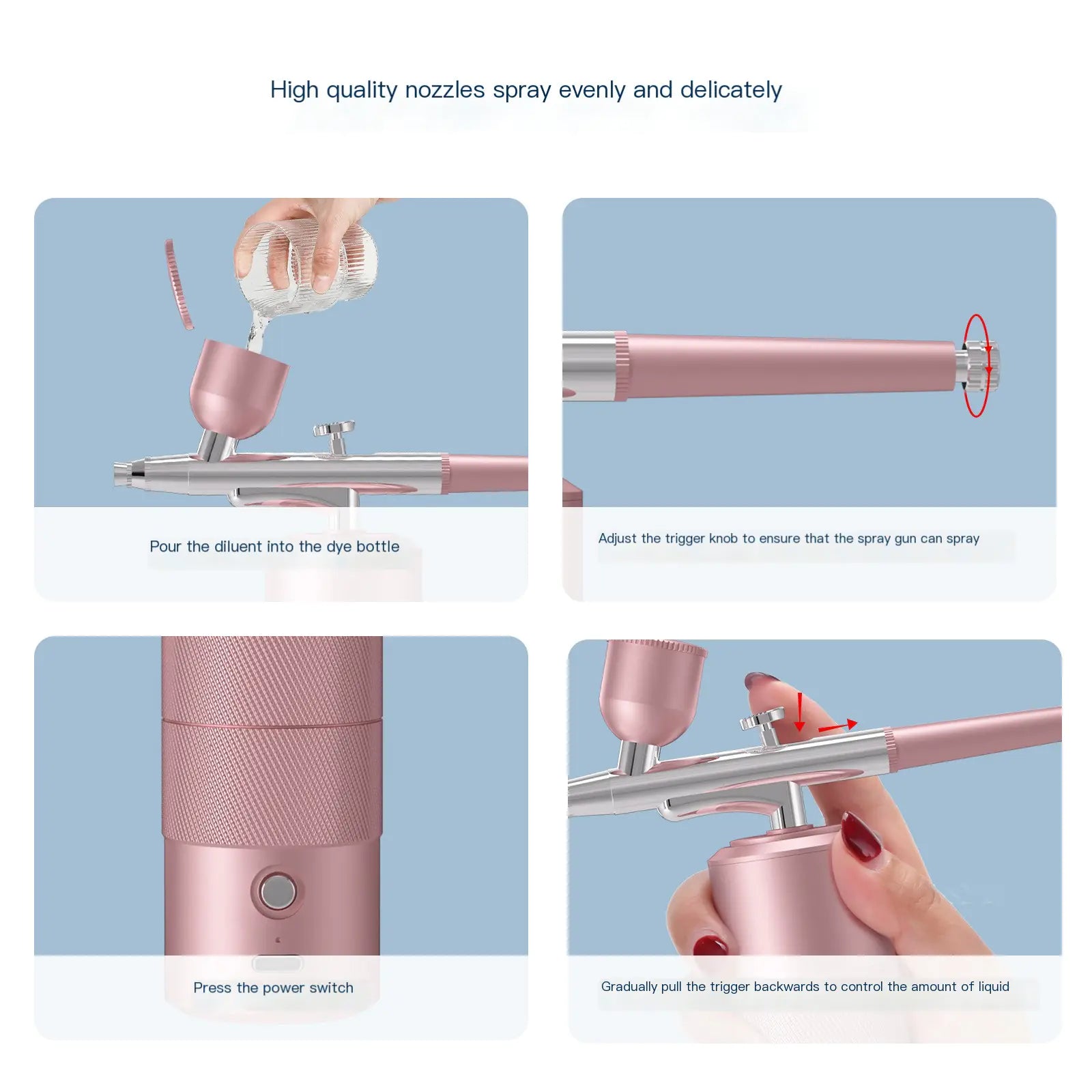 Handheld High-Pressure Oxygen Spray Facial Device