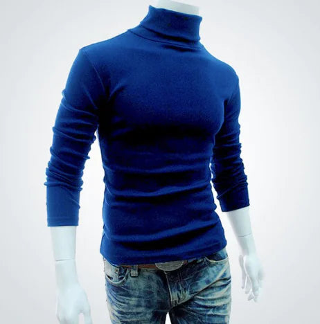 Men's Turtleneck Knit Pullover Long Sleeve Sweater