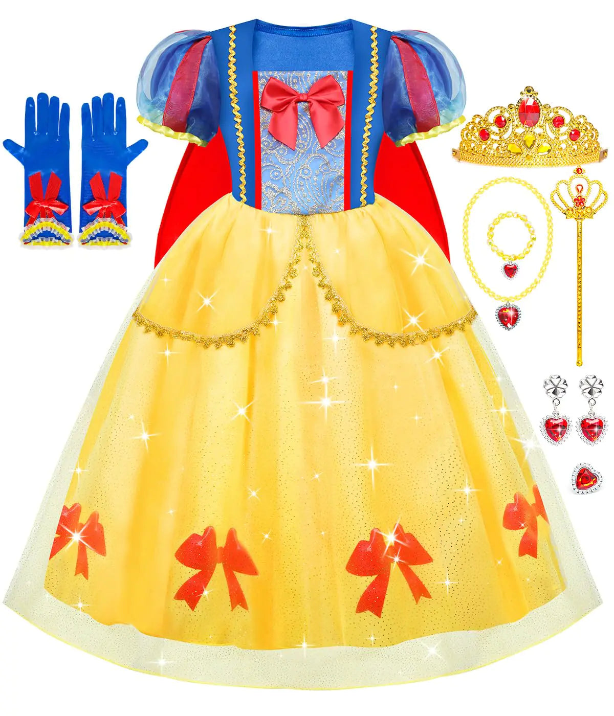 Meland Princess Dresses for Girls Princess Dress Up for Girls 3-8 Princess Costume for Girls Birthday Gift Halloween Costume