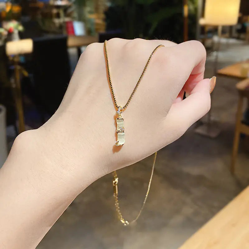 Minimalist Titanium Steel Pearl Heart Pendant Necklace