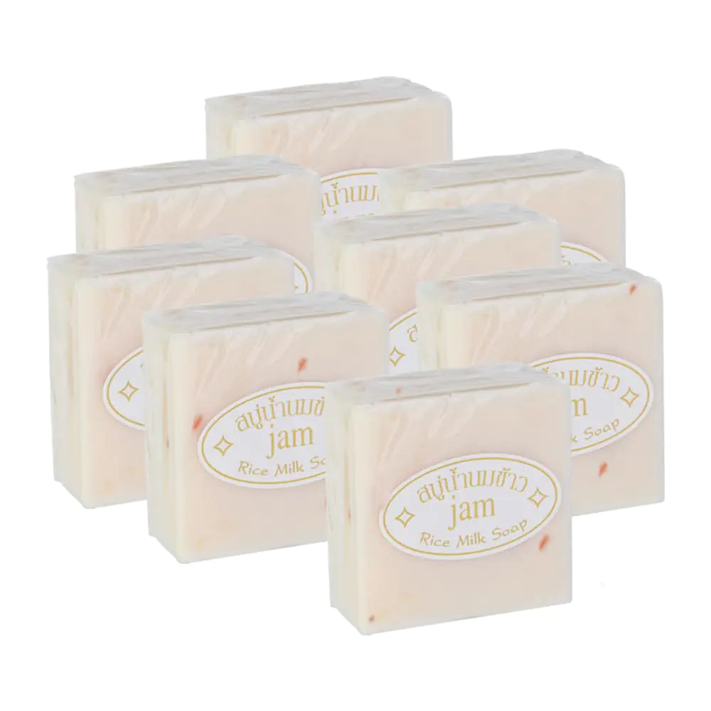 Maruomiki 4 PCS of Thai Rice Soap 65g Original Bath Soap Handmade Soap 8 Pieces Cold Process Soap 12 PCS Rice Milk Soap Facial Soap Gift Soap (8PCS)