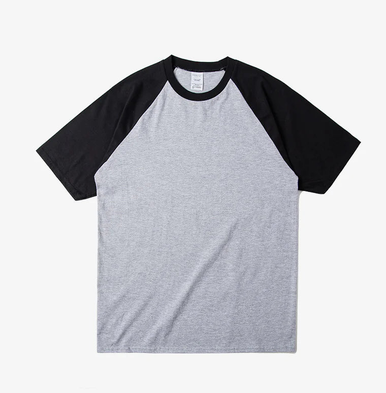 Color Block Short Sleeve T-Shirt with Round Neck