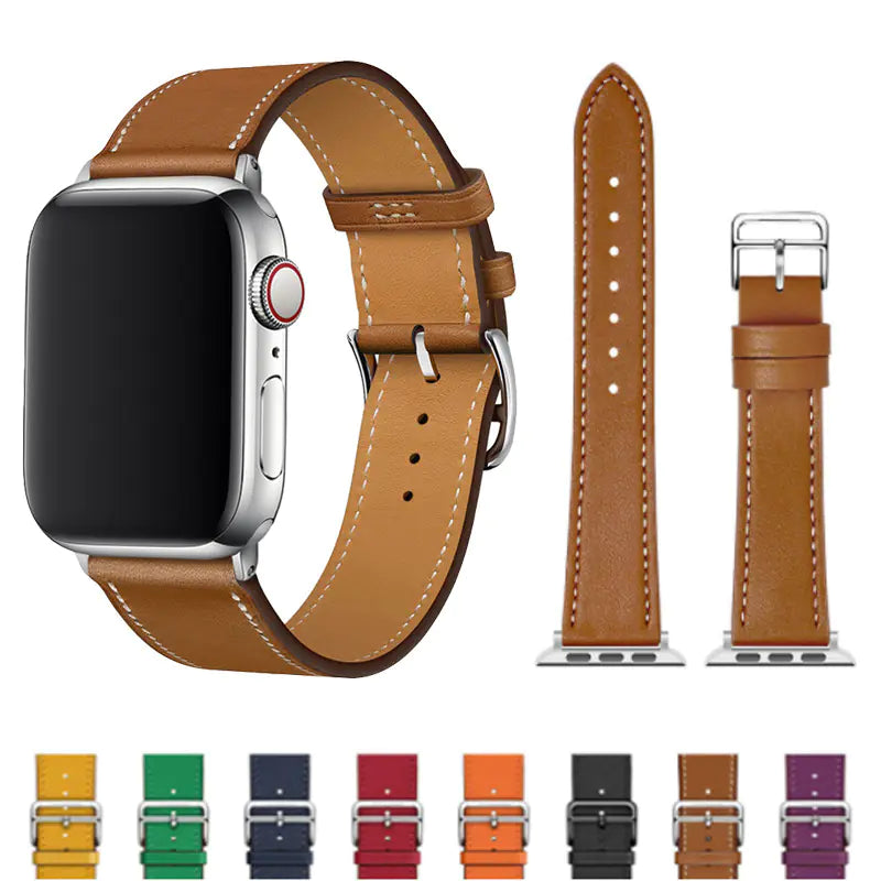 Apple Watch 9 Hermes Leather Band for iWatch 8