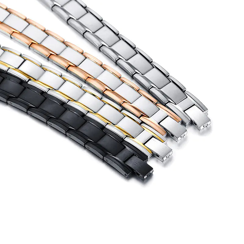 Men's Magnetic Stainless Steel Bracelet with Adjustable Clasp