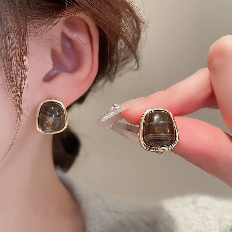 Silver Needle French Baroque Pearl Flower Tassel Earrings