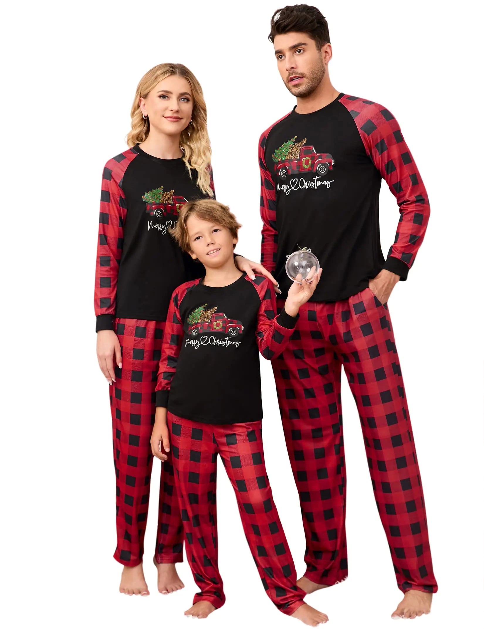 MISSKY Christmas Pajamas for Family Matching Family Christmas Pajamas Set PJS Holiday Xmas Family Sleepwear Men Couple