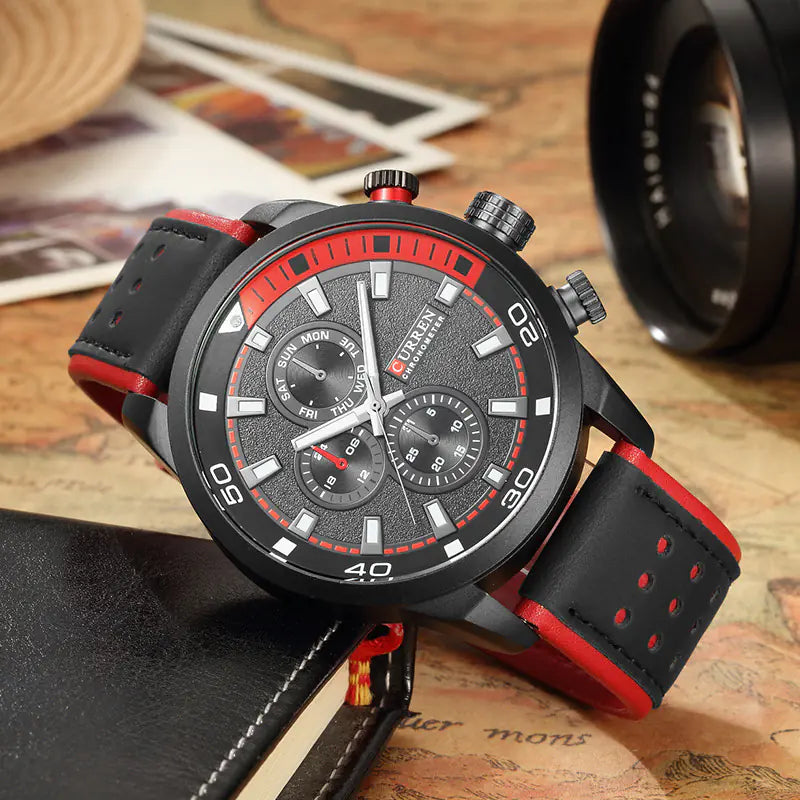 Men's Luminous Quartz Sports Watch with Three Eyes
