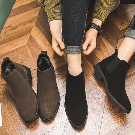 Leather Pointed High-Top Martin Tooling Boots