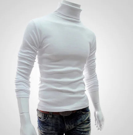 Men's Turtleneck Knit Pullover Long Sleeve Sweater