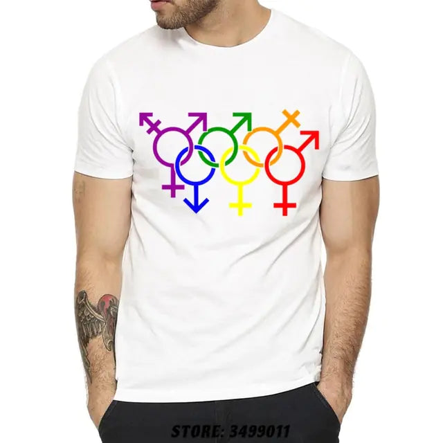 Premium Cotton LGBT Rainbow Graphic T-Shirt for Adults