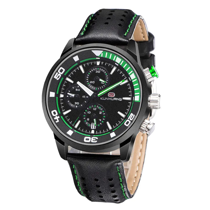 Men's Luminous Quartz Sports Watch with Three Eyes