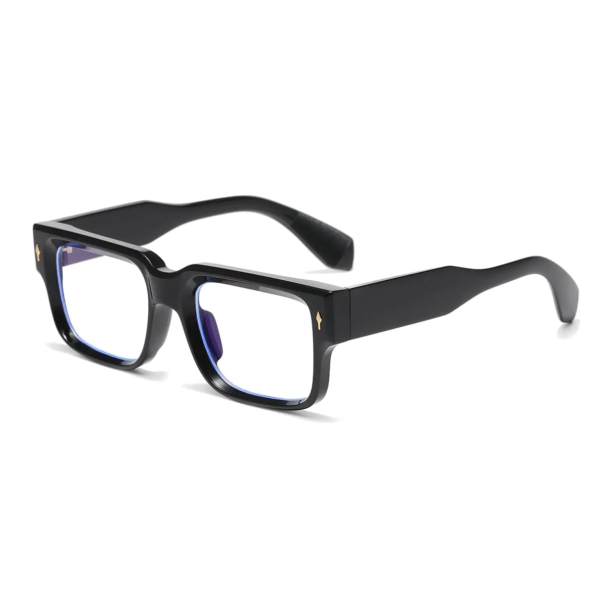 Gleyemor Trendy Blue Light Glasses for Men Women Square Glasses Computer Glasses Fashion Face Glasses (Black)