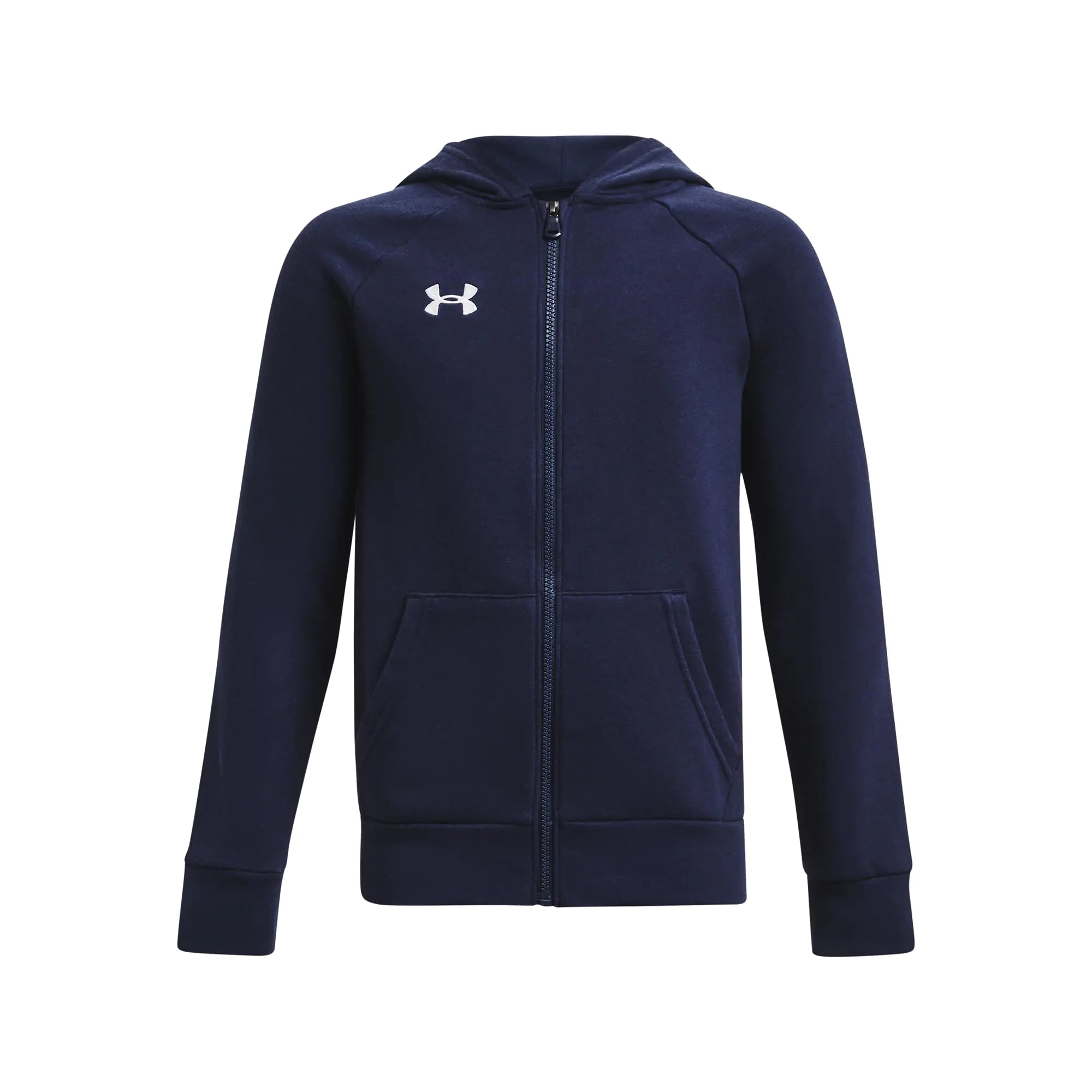 Under Armour Boys Rival Fleece Full Zip Hoodie (410) Midnight Navy / / White Medium