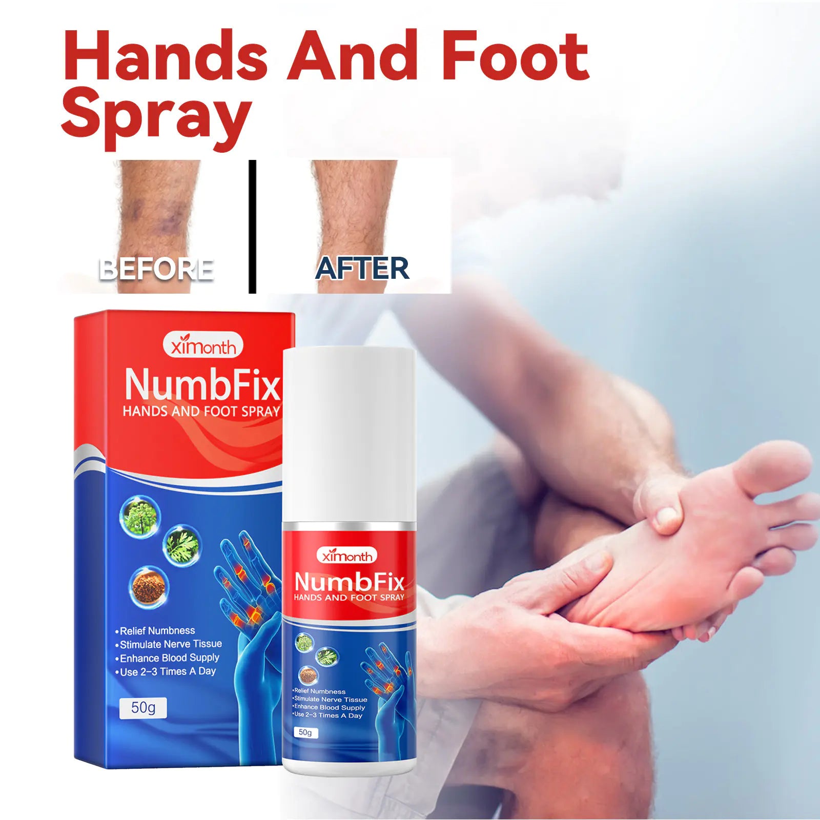 Ximonth Hand and Foot Care Spray for Muscle Relief