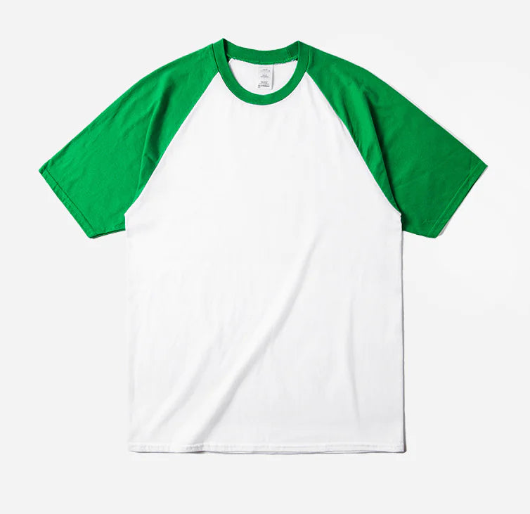 Color Block Short Sleeve T-Shirt with Round Neck
