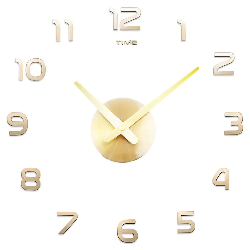 Creative Large DIY Acrylic Mirror Wall Clock (Nordic Style)