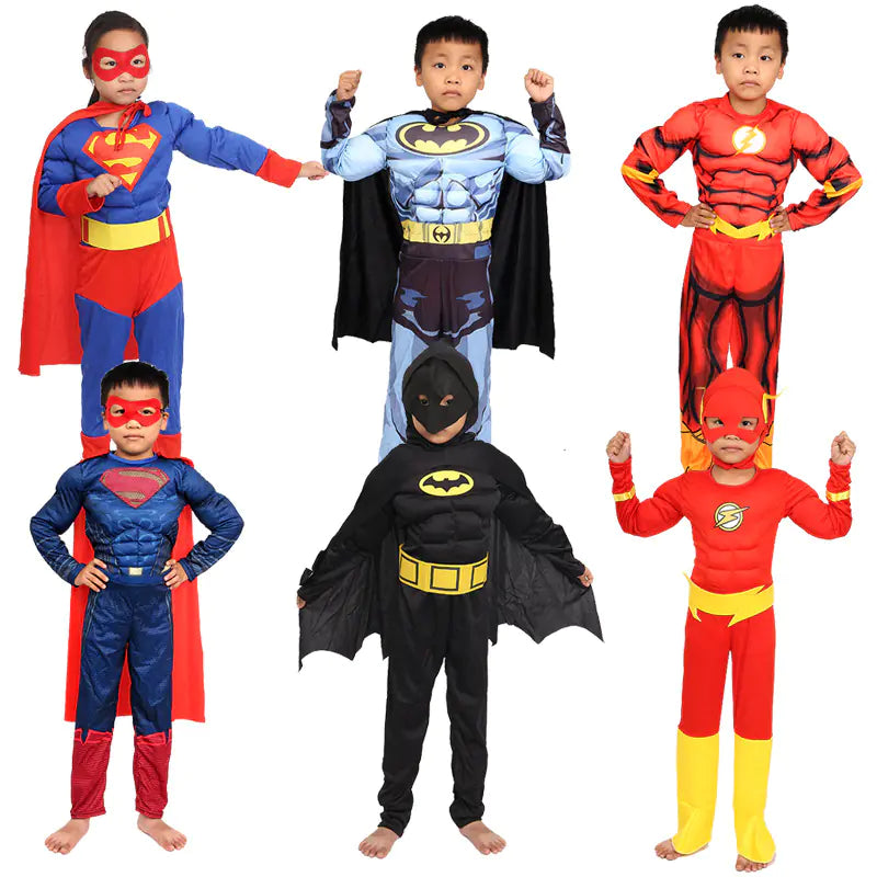 Cosplay Costume Set: Captain America, Hulk, Iron Man, Batman, Spider-Man, Flash
