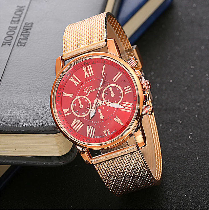 Multicolor PVC Bracelet Quartz Watch with Roman Numerals