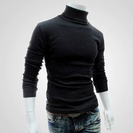 Men's Turtleneck Knit Pullover Long Sleeve Sweater