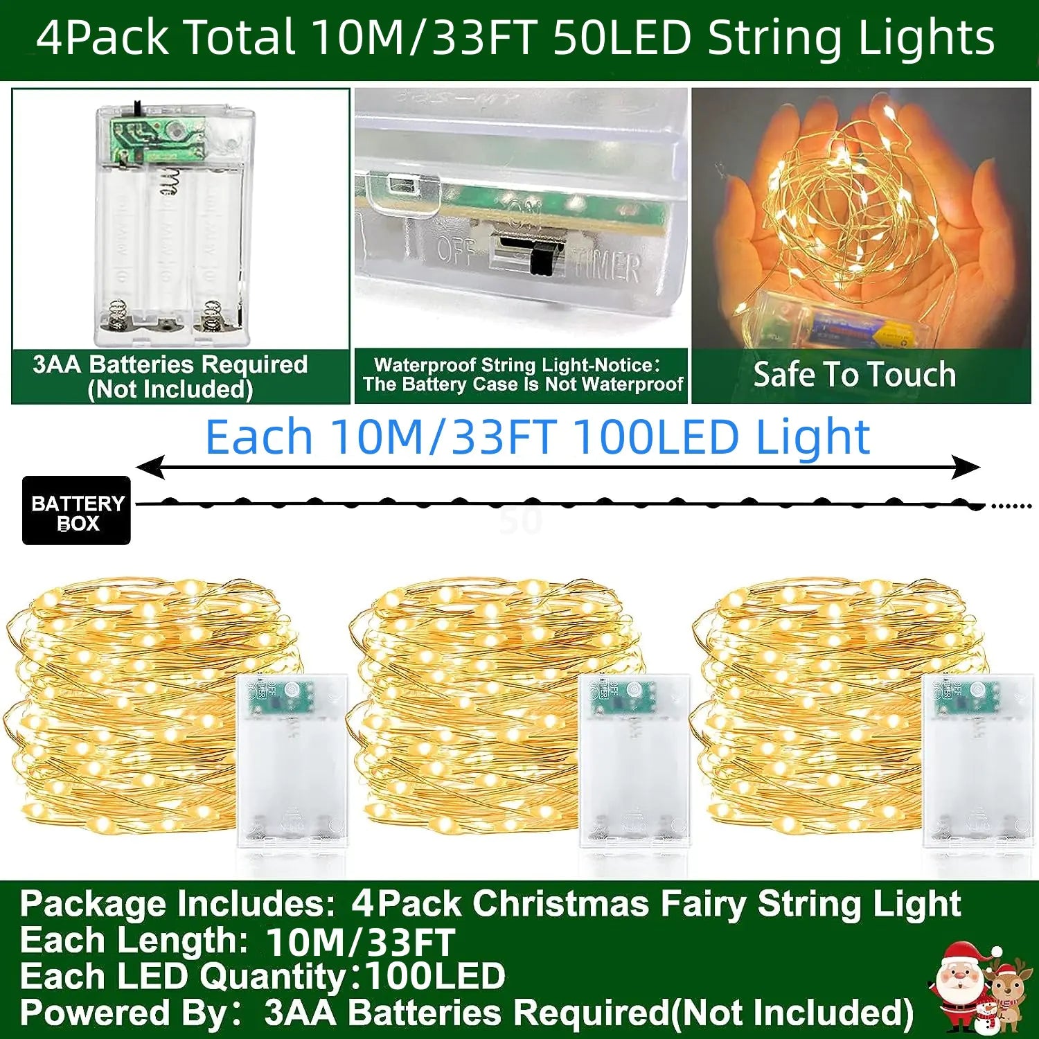 Sokka Copper Wire String Lights with Remote Control