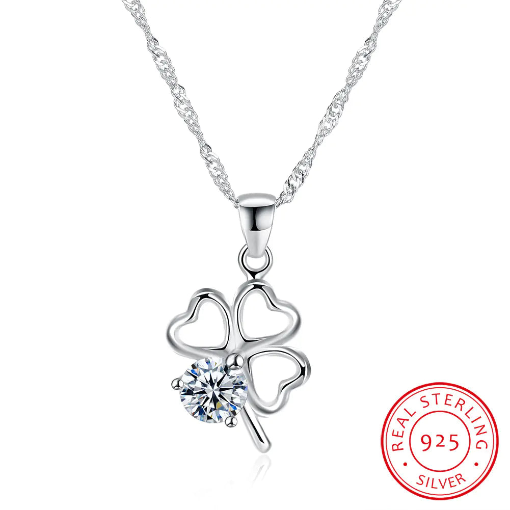 S925 Silver Clover Pendant Necklace with Quality Supply