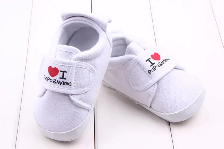 Baby Shoes with Heart Stickers - Toddler Walking Shoes