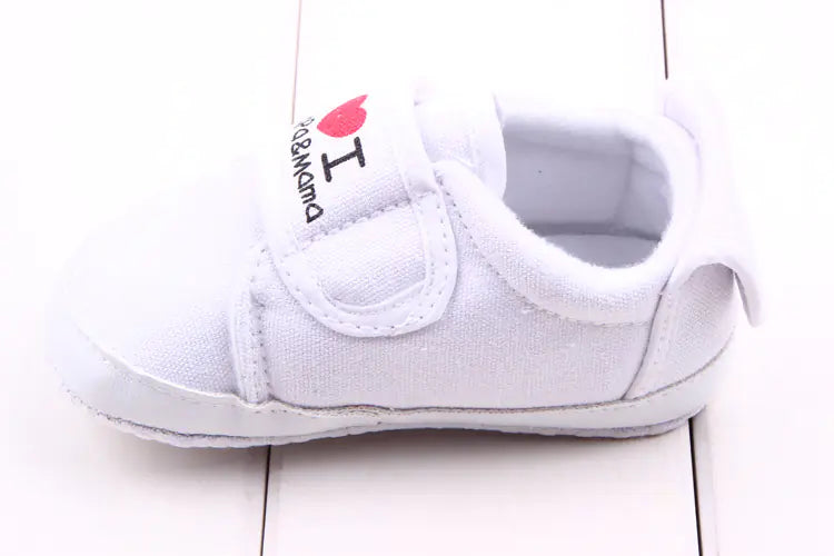 Baby Shoes with Heart Stickers - Toddler Walking Shoes